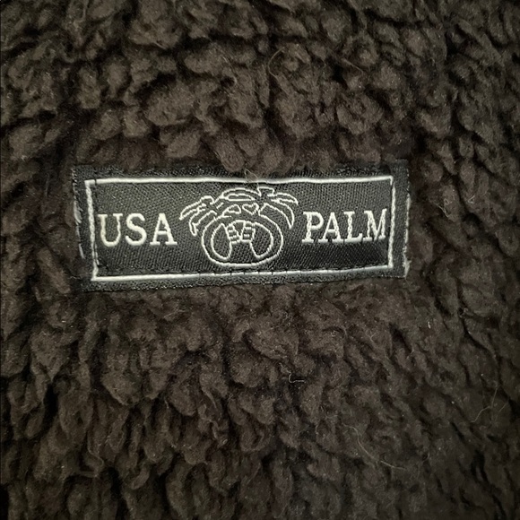 USA Palm Men's dark Navy blue Fleece Sweater reversible royal blue and Navy - Picture 6 of 8